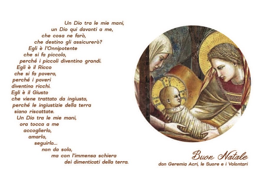 Buon Natale da don Geremia Acri, le Suore e i Volontari