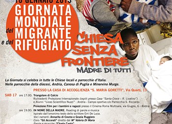 “Chiesa senza frontiere, madre di tutti”, 18 gennaio giornata mondiale del migrante e del rifugiato